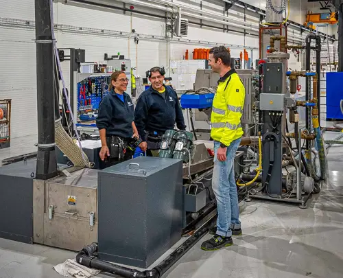 Existing pelletising plant at Hallingplast. The new plant has ten times the capacity.